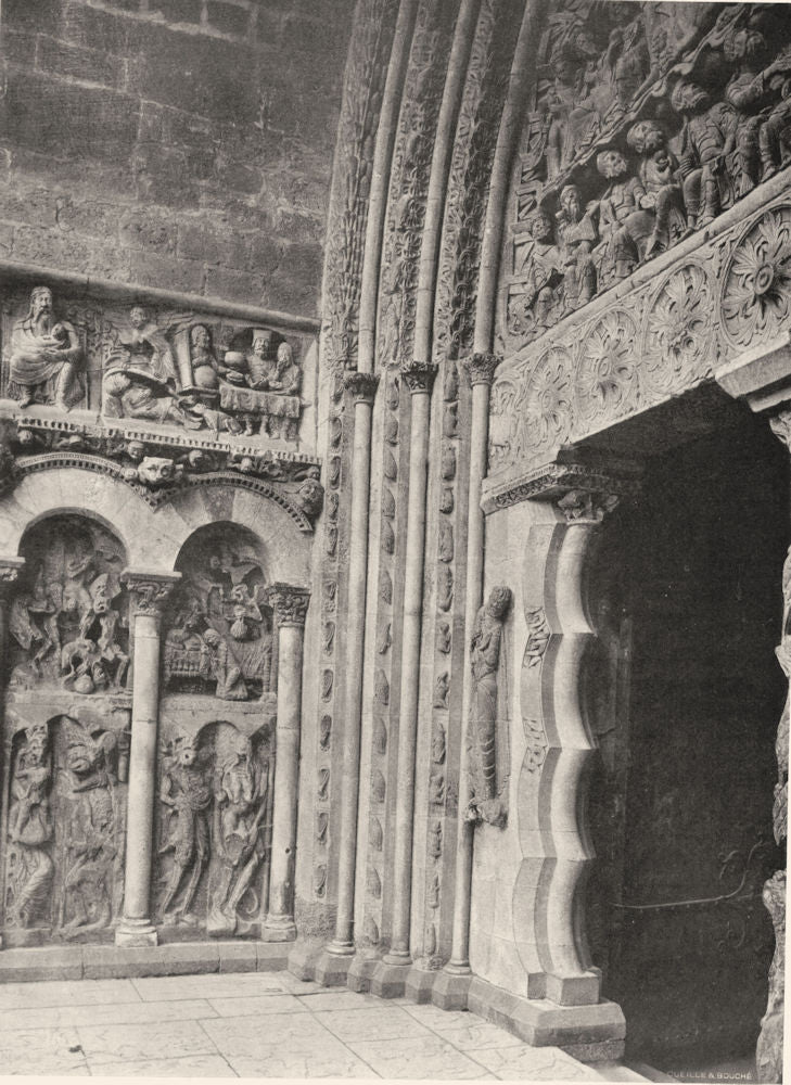 TARN-ET-GARONNE. Moissac- Porte de I'église. détail 1903 old antique print